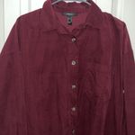 Forever 21 Oversized corduroy red button down shirt. Size M Photo 1