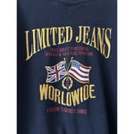 Vintage 90s Limited Jeans Worldwide Crewneck Sweatshirt Size Small Blue Photo 4