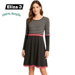 Eliza J  Knit sweater Dress Striped Colorblock Size Large Photo 8