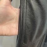 Vtg Together! 12 Trench Coat Black Leather Long Women's Double Breasted Heavy Photo 6