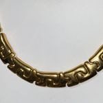 Vintage Gold Tone Egyptian Puzzle Links Costume Jewelry Choker Necklace Gold Photo 4