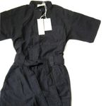 Everlane NWT The Fatigue Short-Sleeve Jumpsuit in Black Belted Cotton Utility 00 Photo 3