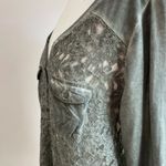 Catherines  Women's Army Green Lace V Neck Blouse Size 1X 18/20W Photo 8