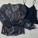 Intermix  Juliet Metallic Striped Georgette Photo 4