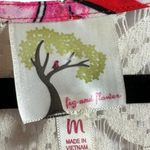 Fig & Flower Floral Lace Trimmed Tie Front Blouse‎ Top M Red Size M Photo 1