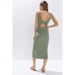 Anthropologie Amadi Ribbed Knit Midi Dress Sage Green XS Photo 1