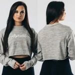 Alphalete Gray Camo Long Sleeve Cropped Workout Tee Photo 1