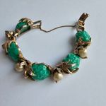 Vintage Hargo Creations unsigned faux jade nugget baroque pearls bracelet Green Photo 1