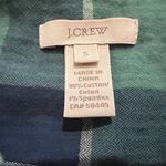 J.Crew  plaid flannel button pullover long sleeve top green blue size small Photo 3