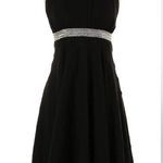 Betsey Johnson Evening Black Halter Mini Dress Rhinestone Belted Detail sz Med Photo 0