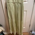 Forever 21  Light Green Textured Tiered Maxi‎ Dress Spaghetti Strap Sundress S Photo 2