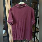 Birdy Grey  bamboo pajama top button down burgundy maroon short sleeve bridesmaid Photo 4