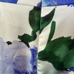 Eliza J  Twist Front Satin Gown Blue Floral 8 Photo 7