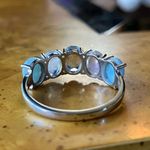 Blue Topaz Rainbow Moonstone Sterling Silver Ring Size 9.75 Photo 4