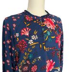 Loft Wildflower Satin Shift Dress Blue Pink Floral XS Photo 2