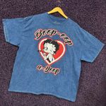 Betty Boop Black Heart Kiss Boop-oop-a-Doop Movie T-Shirt XL Photo 2