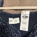 Hollister  baby doll top with satin tie Navy with white polka dots Photo 3