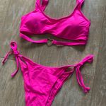 Hot pink cut out heart bikini set S NEW Photo 2