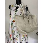 Banana Republic White Large Leather Tote Bag Photo 8