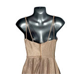 Dancing Queen Rose Gold Sleeveless Sweep Train V-neck Long Gown Size Small Photo 5