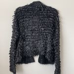 The Great  Black Metallic Loop Knit Open Front Cardigan Size: 1 Photo 4