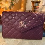 Badgley Mischka Purple Crossbody Bag with Gold Hardware and Quilted Design Photo 2