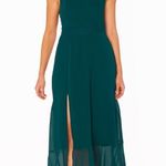Show Me Your Mumu Claire Midi Dress In Emerald Chiffon Photo 11