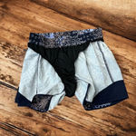 Maurice's Medium Athletic Lined Pull On Short Floral Mesh Paisley Navy Blue Photo 2