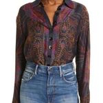 Farm Rio  Paisley Button-Up Shirt Photo 0