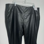 Calvin Klein NWT Size Faux-Leather Front Leggings Compression Stretch Black 2X Photo 3
