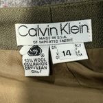 Calvin Klein Vintage Olive Green Brown Wool Wrap Pencil Skirt Size 14 L XL Photo 2