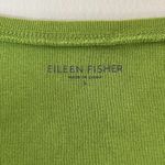Eileen Fisher  Sz L Organic Cotton Green V Neck Elbow Sleeve Tee Shirt Pullover Photo 2