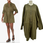 The Drop iam.muse Martini‎ Olive Romper Zip Front Plus Size 5X Green Photo 1