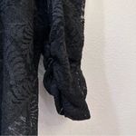 Avec Les Filles Black Lace Puff Sleeves Blouse Size Small Keyhole Back Photo 3