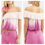 Free People  Begonia Off The Sholder Ombre Ruffle Cropped Top Photo 1