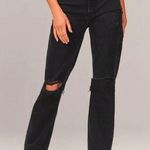 Abercrombie & Fitch Abercrombie Black Distressed Ultra High Rise 90s Straight Leg Jeans Photo 2