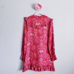 ZARA  Blogger Favorite Fushia Pink Bohemian Long Sleeve Ruffle Mini Dress Photo 2