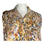 Womens Sleeveless Yellow Cheetah Animal Print Pleated Wanda Shirt Dress Size S Photo 1