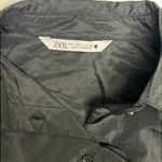 ZARA  Black Button Down Cropped Long Sleeve Jacket w/ Elastic Wristbands-Large Photo 11