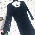 Diane Von Furstenberg DVF Zarita Black Scalloped Lace Scoop Neck Dress Size 8 Medium Photo 5