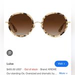 Krewe  18K gold plated round tinted tortoise grey sunglasses NEW Photo 6