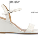 Elegant White Wedge Sandals Size 7.5 Photo 0