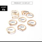 Boutique Gold Rhinestone Stacking Midi Finger Multi Size 8pc Ring Set‎ NEW Photo 3