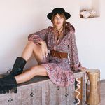 SPELL Jasmine Playdress in Navy Size XS Pink Photo 6