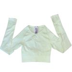 Gymshark Flex Long Sleeve Crop Top Light Green Marl XS EUC Photo 2