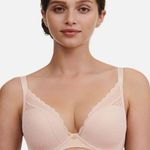 Chantelle NWOT Norah Chic Plunge T-Shirt Bra Lace in Rose Size 32DDDD Photo 0