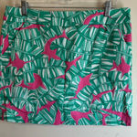 Loudmouth Golf Fairway Classic Underwater Palm Pink Sharks Skort Size 10 Green Photo 0