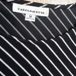Caroline Rose Black & White Bias Stripe Knit 3/4 Sleeve Tunic Top Size Medium Photo 1