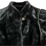 Vintage Sears Womens Winter Jacket Dress Coat Faux Fur Cord Accent Black 11 12 Photo 2