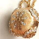 Swavorski Swarovski Crystal Ball pendant Necklace Gold tone on long chain 33” Photo 7